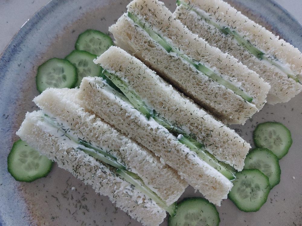 Cucumber Cream cheese Sandwiches