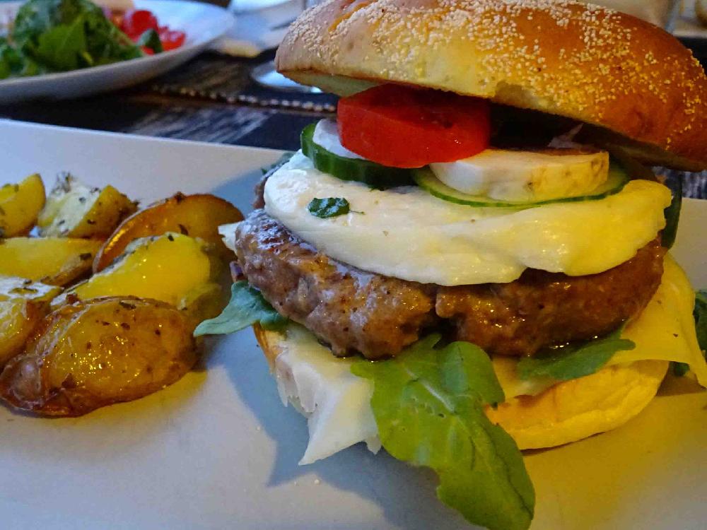 Hamburger with halloumi cheese picture