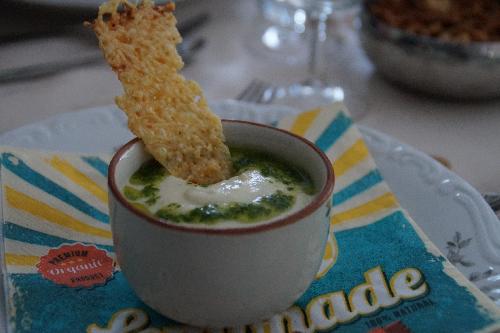 Zucchini mousse with parmesan sticks picture